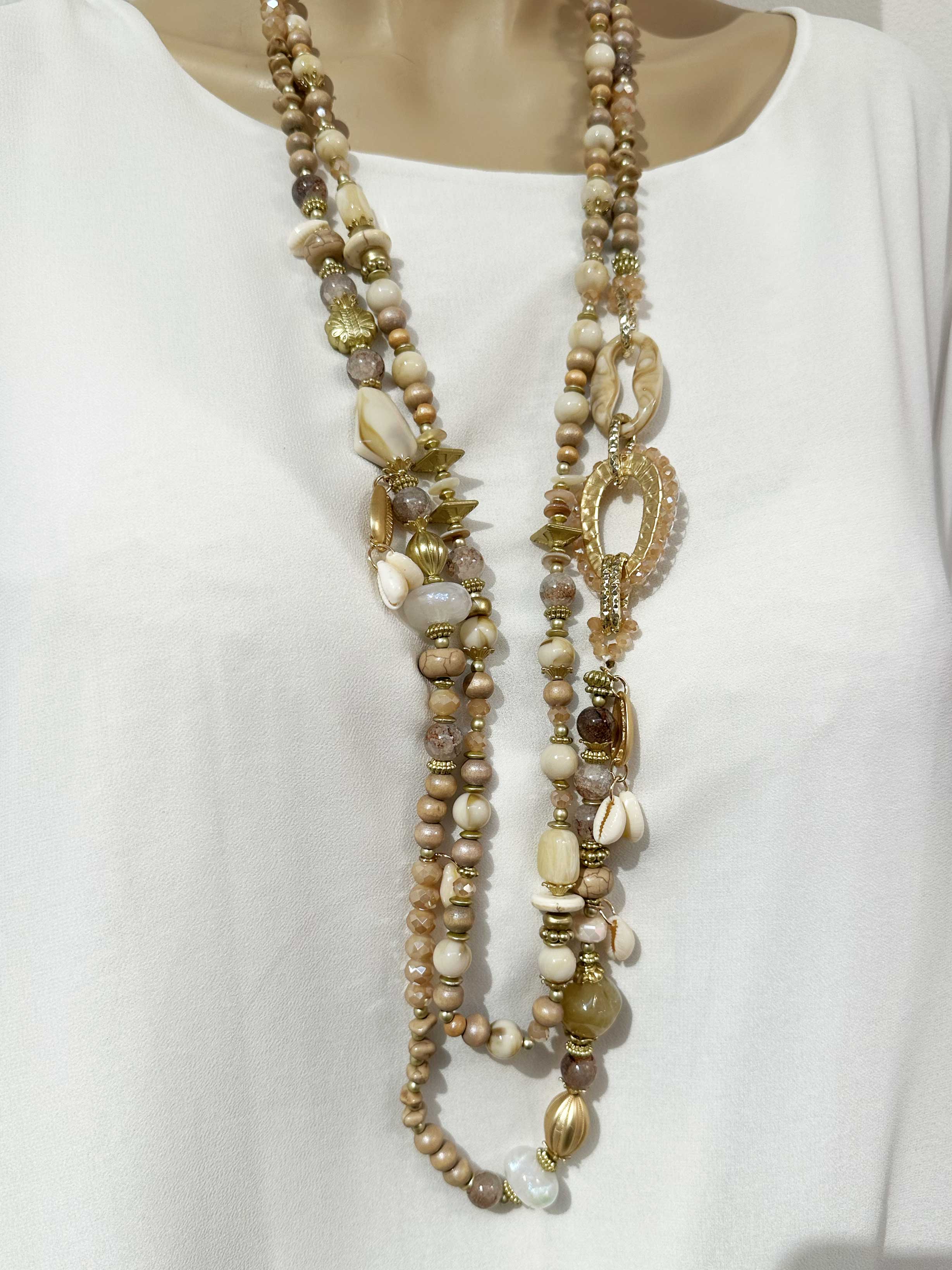 Maia - Perlehalskæde med to kæder